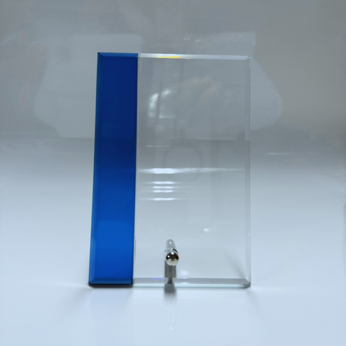 Placa Cristal borde Azul