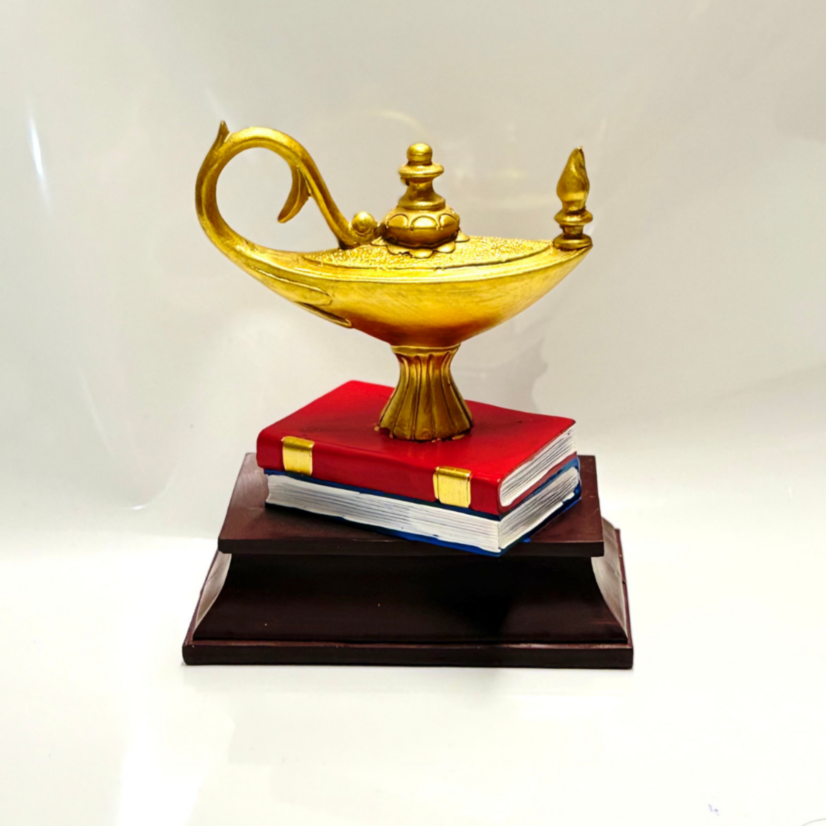 Lámpara y Libro base Madera