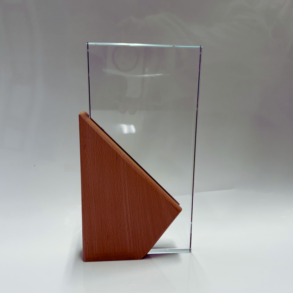 Placa Cristal Triangulo Madera