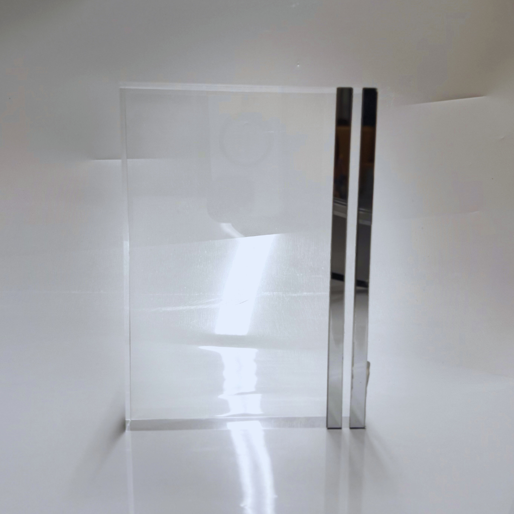 Placa Acrilico lineas Plata