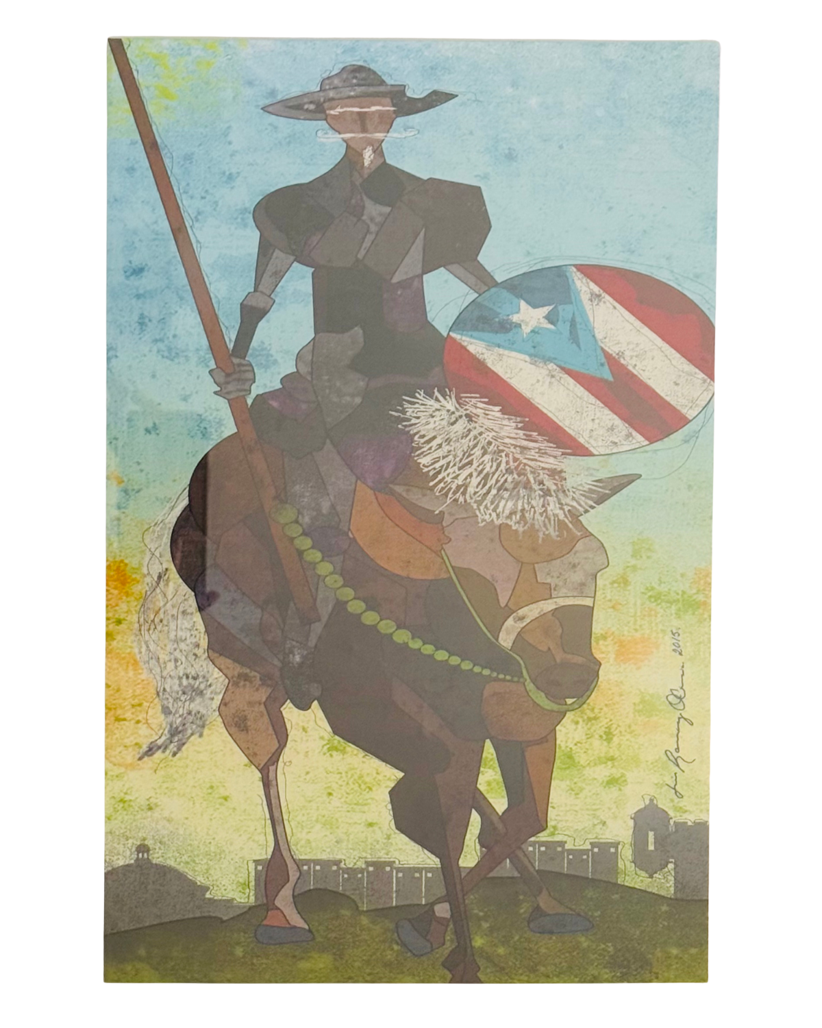 Enmarcado Quijote Bandera PR